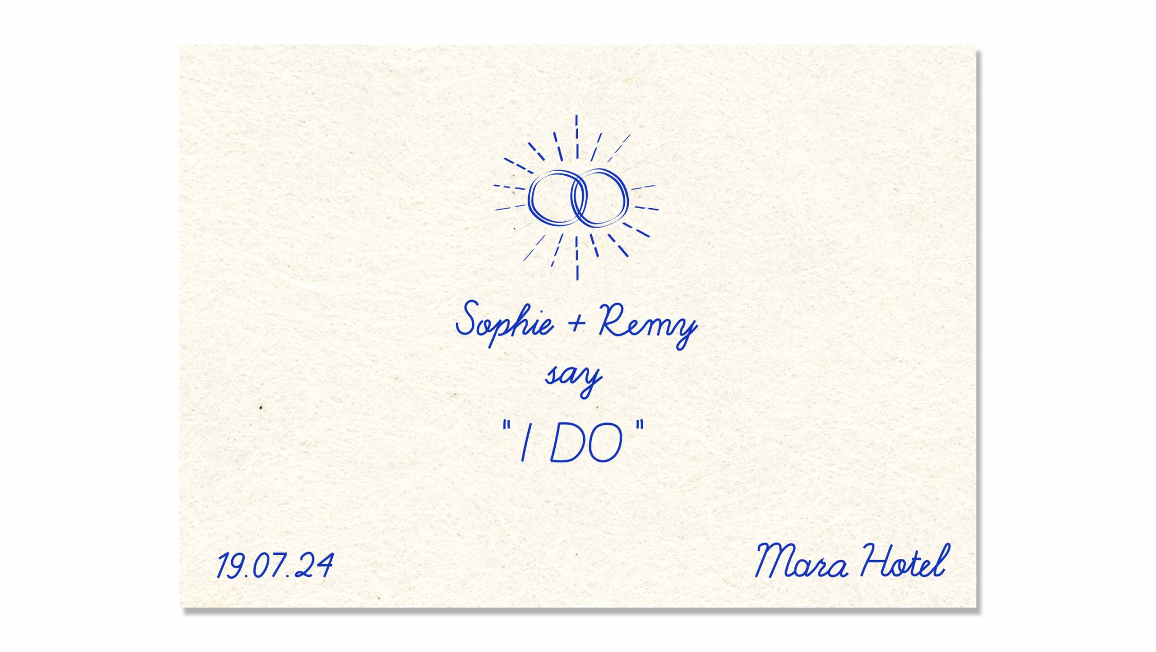 Branding voor de trouwuitnodiging van Sophie en Remy